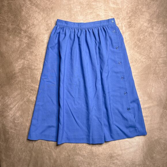 Vintage 70s Limited Edition by Ship'N Shore Blue Button Up Skirt A Line Maxi - Picture 6 of 6